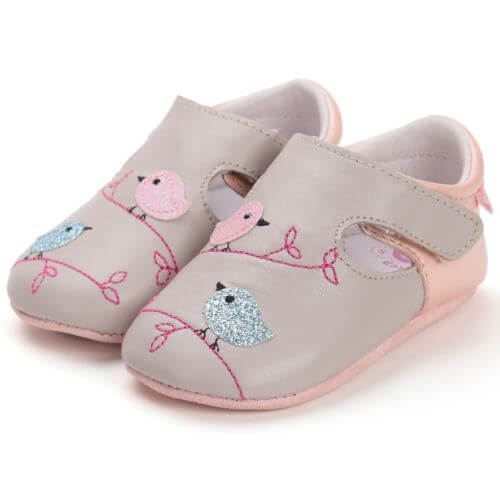 Pantofiori de interior copii fete din piele DD Step, Gri – K1596-52414