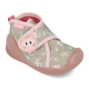 Pantofiori de interior copii fete din textil Biomecanics, Albastru- 261182-C601