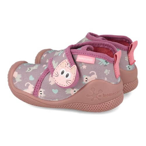 Pantofiori de interior copii fete din textil Biomecanics, Lila – 261182-A164