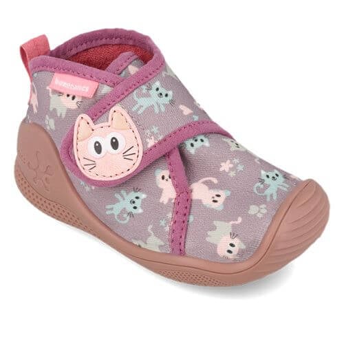 Pantofiori de interior copii fete din textil Biomecanics, Lila – 261282-A164