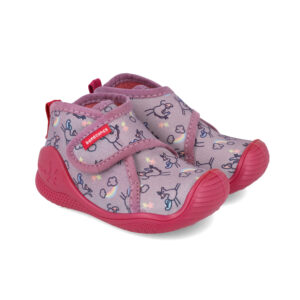 Pantofiori de interior copii fete din textil Biomecanics, Lila – 251143-A164