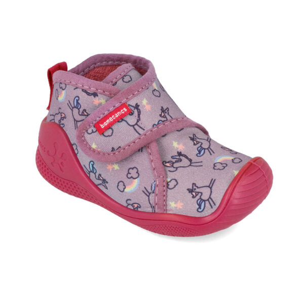Pantofiori de interior copii fete din textil Biomecanics, Lila – 251143-A164