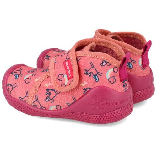 Pantofiori de interior copii fete din textil Biomecanics, Roz Coral – 251143-B488