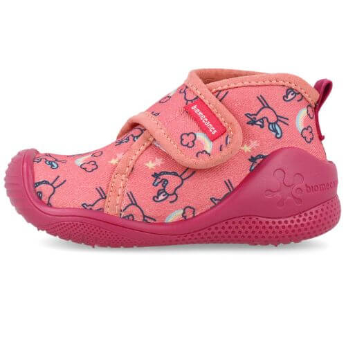 Pantofiori de interior copii fete din textil Biomecanics, Roz Coral – 251143-B488