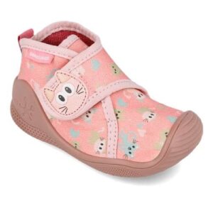 Pantofiori de interior copii fete din textil Biomecanics, Roz- 261182-B032