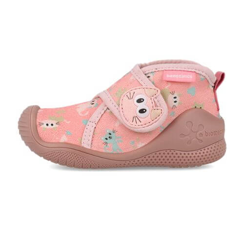 Pantofiori de interior copii fete din textil Biomecanics, Roz- 261182-B032