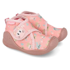 Pantofiori de interior copii fete din textil Biomecanics, Roz- 261182-B032