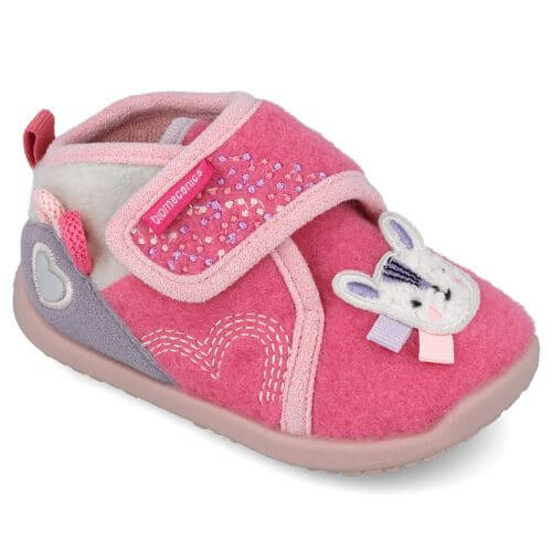 Pantofiori de interior copii fete din textil Calapod lat Biomecanics, Roz – 251172-A329