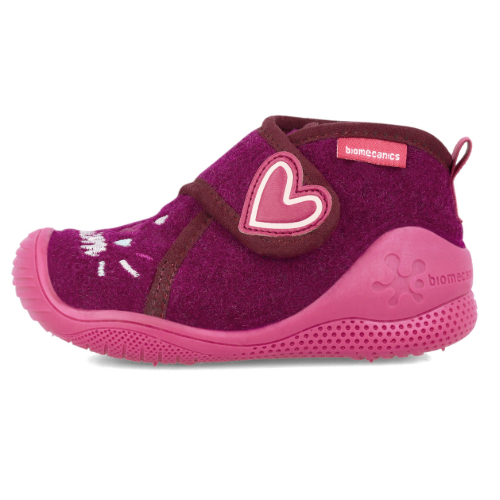 Pantofiori de interior copii fete din textil Biomecanics, Visiniu – 241151-C794