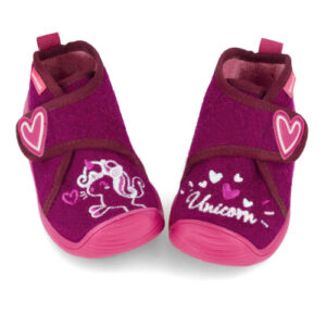 Pantofiori de interior copii fete din textil Biomecanics, Visiniu – 241151-C794