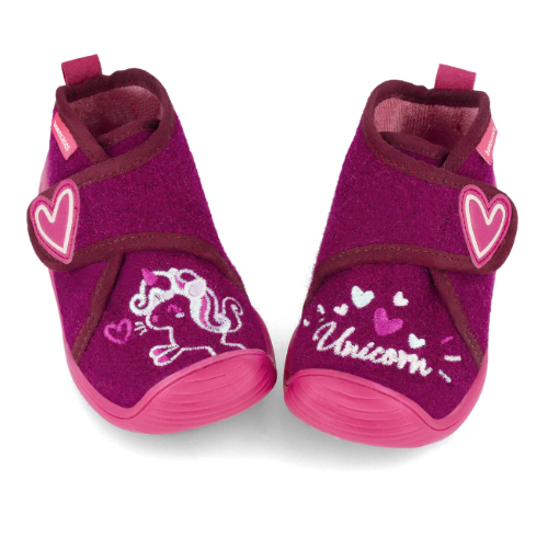 Pantofiori de interior copii fete din textil Biomecanics, Visiniu – 241151-C794