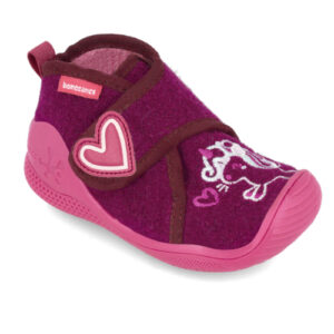 Pantofiori de interior copii fete din textil Biomecanics, Visiniu – 241151-C794