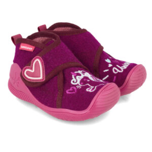 Pantofiori de interior copii fete din textil Biomecanics, Visiniu – 241151-C794