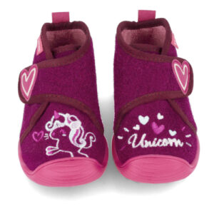 Pantofiori de interior copii fete din textil Biomecanics, Visiniu – 241151-C794