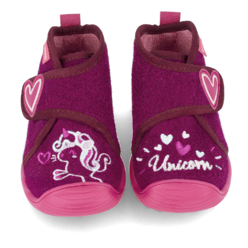 Pantofiori de interior copii fete din textil Biomecanics, Visiniu – 241151-C794