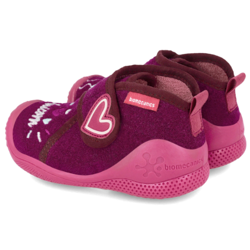 Pantofiori de interior copii fete din textil Biomecanics, Visiniu – 241151-C794