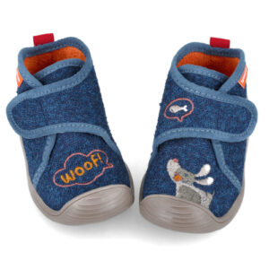 Pantofiori de interior copii baieti din textil Biomecanics, Albastru – 241155-A089