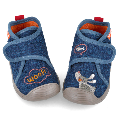 Pantofiori de interior copii baieti din textil Biomecanics, Albastru – 241155-A089