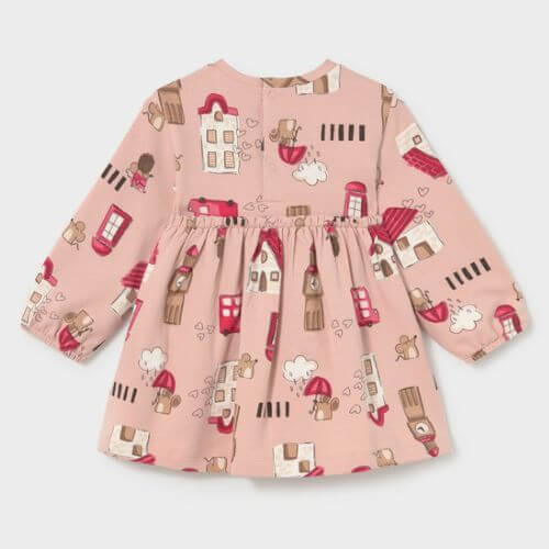 Rochie cu funda si imprimeu Mayoral Roz – 2938-010