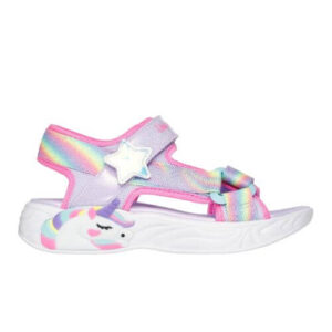 Sandale copii fete cu LED din material sintetic Skechers, Lavanda – 303107-LVMT