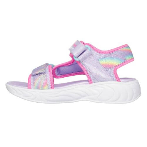 Sandale copii fete cu LED din material sintetic Skechers, Lavanda – 303107-LVMT