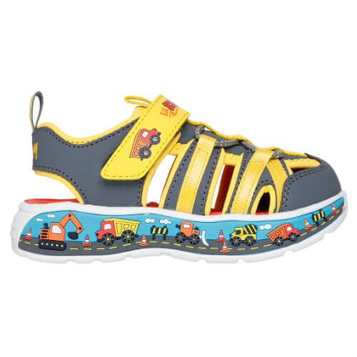Sandale copii baieti din textil Skechers, Galben – 407041-CCYL