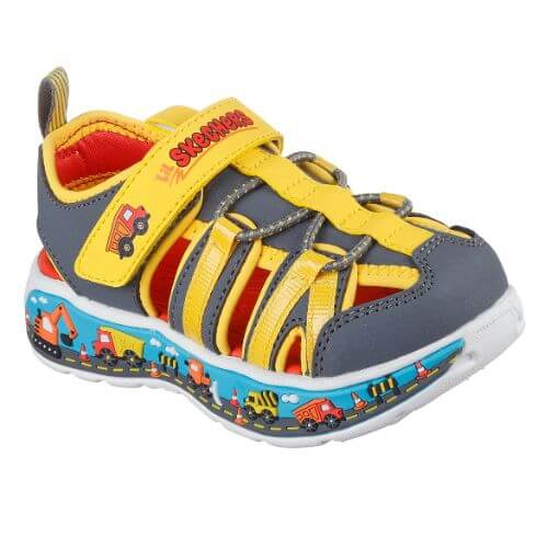 Sandale copii baieti din textil Skechers, Galben – 407041-CCYL