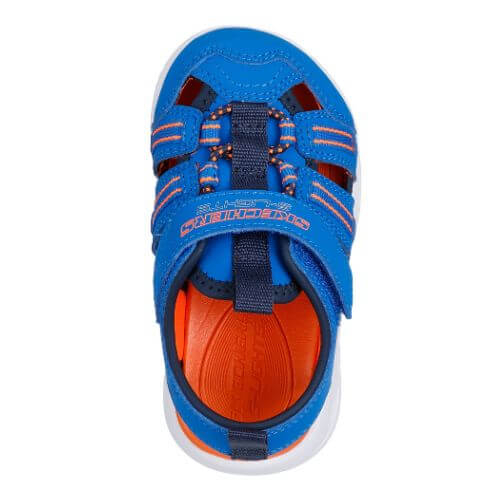 Sandale copii baieti cu LED din textil Skechers, Albastru – 407033-BLNV