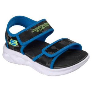 Sandale copii baieti cu LED Skechers, Albastru – 407010-BKBL
