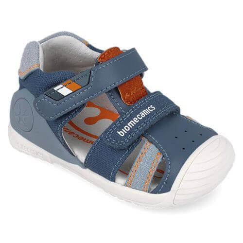 Sandale copii baieti din piele Biomecanics, Albastru – 262123-A556
