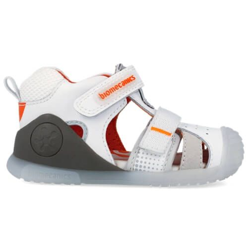 Sandale copii baieti din piele Biomecanics, Alb – 262124-B050