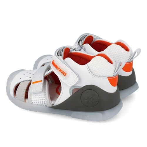 Sandale copii baieti din piele Biomecanics, Alb – 262124-B050