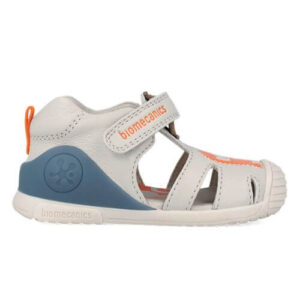Sandale copii baieti din piele Biomecanics, Alb – 262126-B695