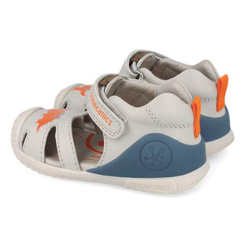 Sandale copii baieti din piele Biomecanics, Alb – 262126-B695