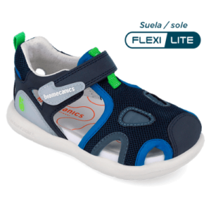 Sandale copii baieti din piele Biomecanics, Albastru – 262232-A556