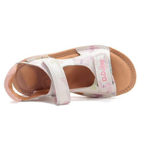 Sandale copii fete din piele DD Step, Alb – G080-51614C