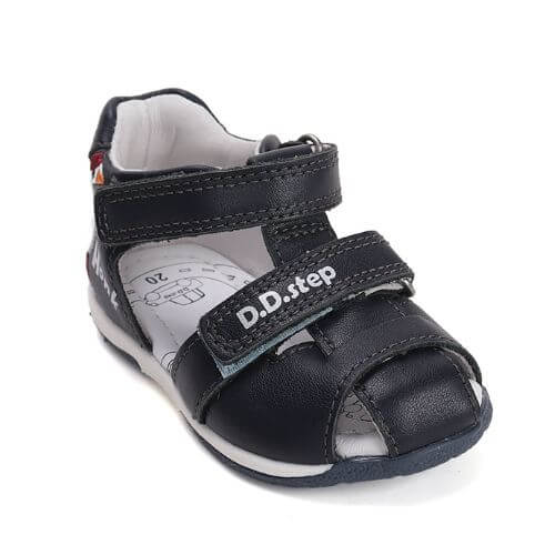 Sandale copii baieti din piele DD Step, Negru – G111-61581A