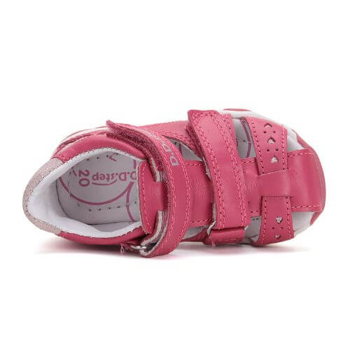 Sandale copii fete din piele DD Step, Rosu – G064-51872