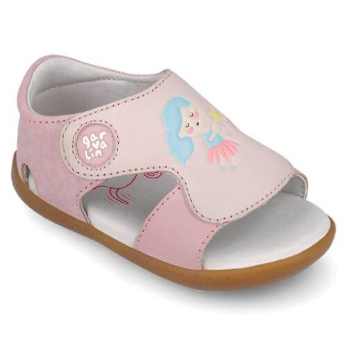 Sandale copii fete din piele Garvalin, Roz – 262328-A032