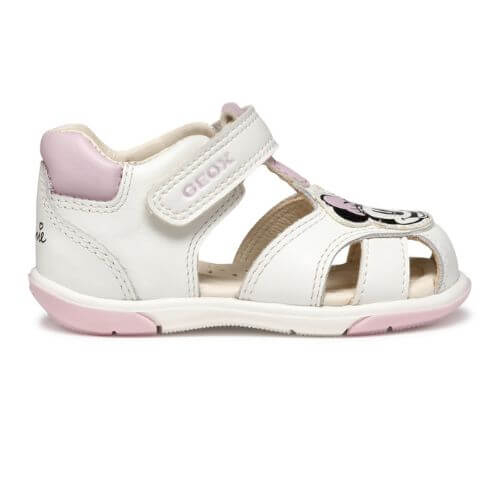 Sandale copii feten piele naturala Geox Minnie Mouse, Alb – B556FE_08554_C0406