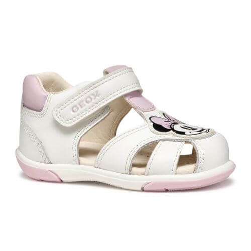 Sandale copii feten piele naturala Geox Minnie Mouse, Alb – B556FE_08554_C0406