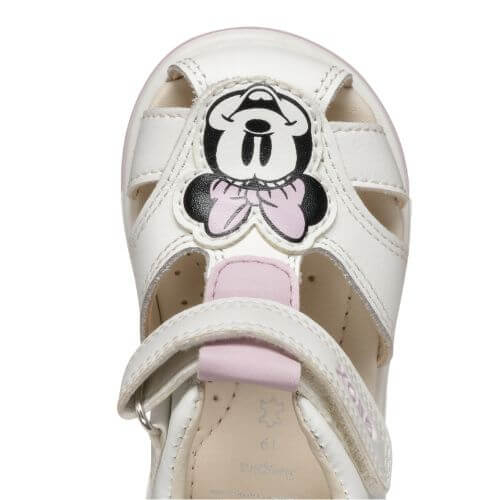 Sandale copii feten piele naturala Geox Minnie Mouse, Alb – B556FE_08554_C0406