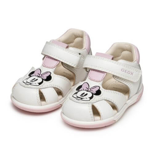 Sandale copii feten piele naturala Geox Minnie Mouse, Alb – B556FE_08554_C0406