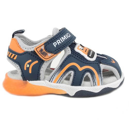 Sandale copii baieti din textil cu LED Primigi, Albastru – 1457122 Sandale copii baieti din textil cu LED Primigi, Albastru – 1457122