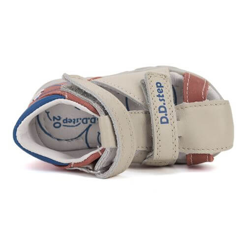 Sandale copii baieti din piele DD Step, Crem – G064-51611A