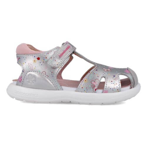 Sandale copii fete din piele Biomecanics, Argintiu – 252230-A198