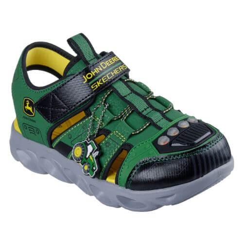 Sandale copii baieti HYPNO-SPLASH Skechers cu LED, Verde – 407070-GNBK