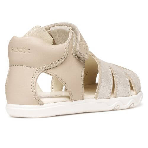 Sandale copii Barefoot fete din piele naturala Geox, Alb – B656QA_0CR85_C5000
