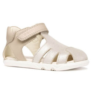 Sandale copii Barefoot fete din piele naturala Geox, Alb – B656QA_0CR85_C5000