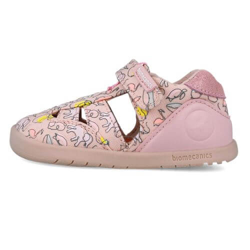 Sandale copii fete calapod lat din textil Biomecanics, Roz – 252193-A032